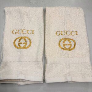 GUCCI Style Towels Embroidered Hand Towel Set Bathroom Home Decor